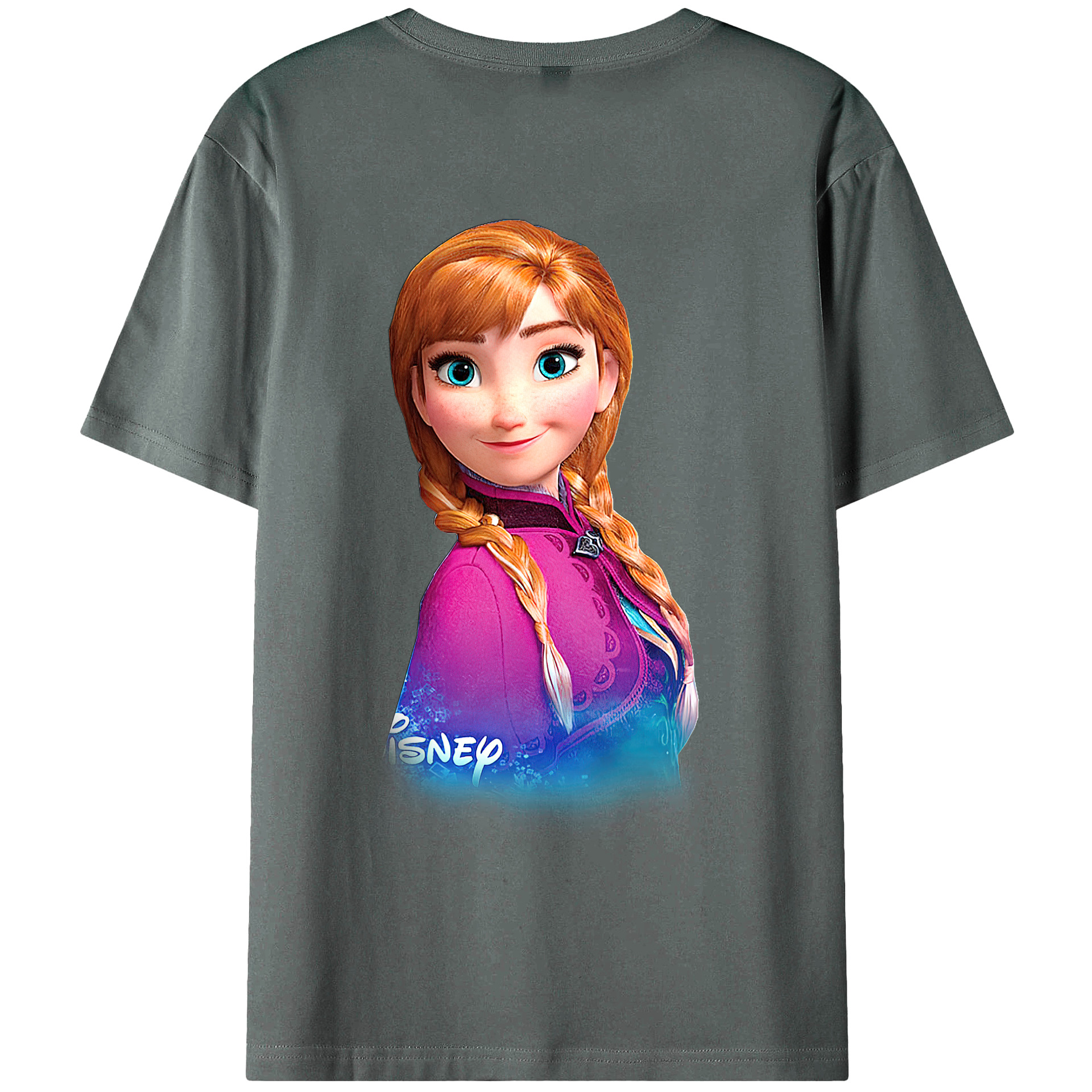 （画像用） アナと雪の女王 アンナ エルサ Frozen Anna Elsa 綿100％ メンズ半袖Tシャツ（バックプリント） 通気性